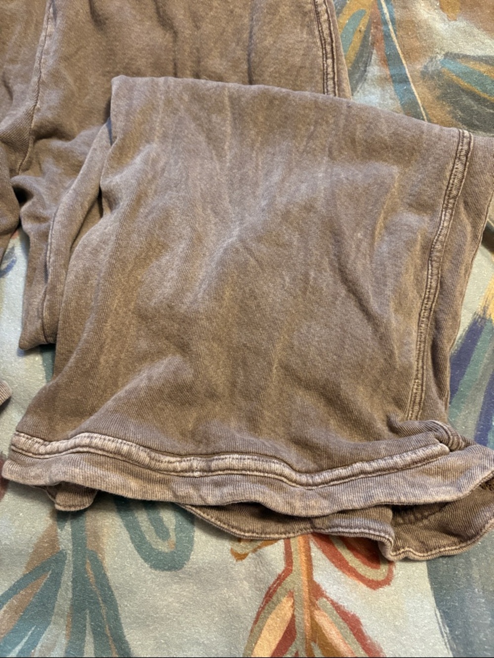 Three Bird Nest Wide Leg Flare So Comfy Sweats Pants Womens M Brown Acid Wash - Picture 5 of 5
